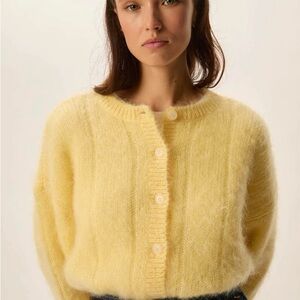 Chic Women's Yellow Cardigan Sweater